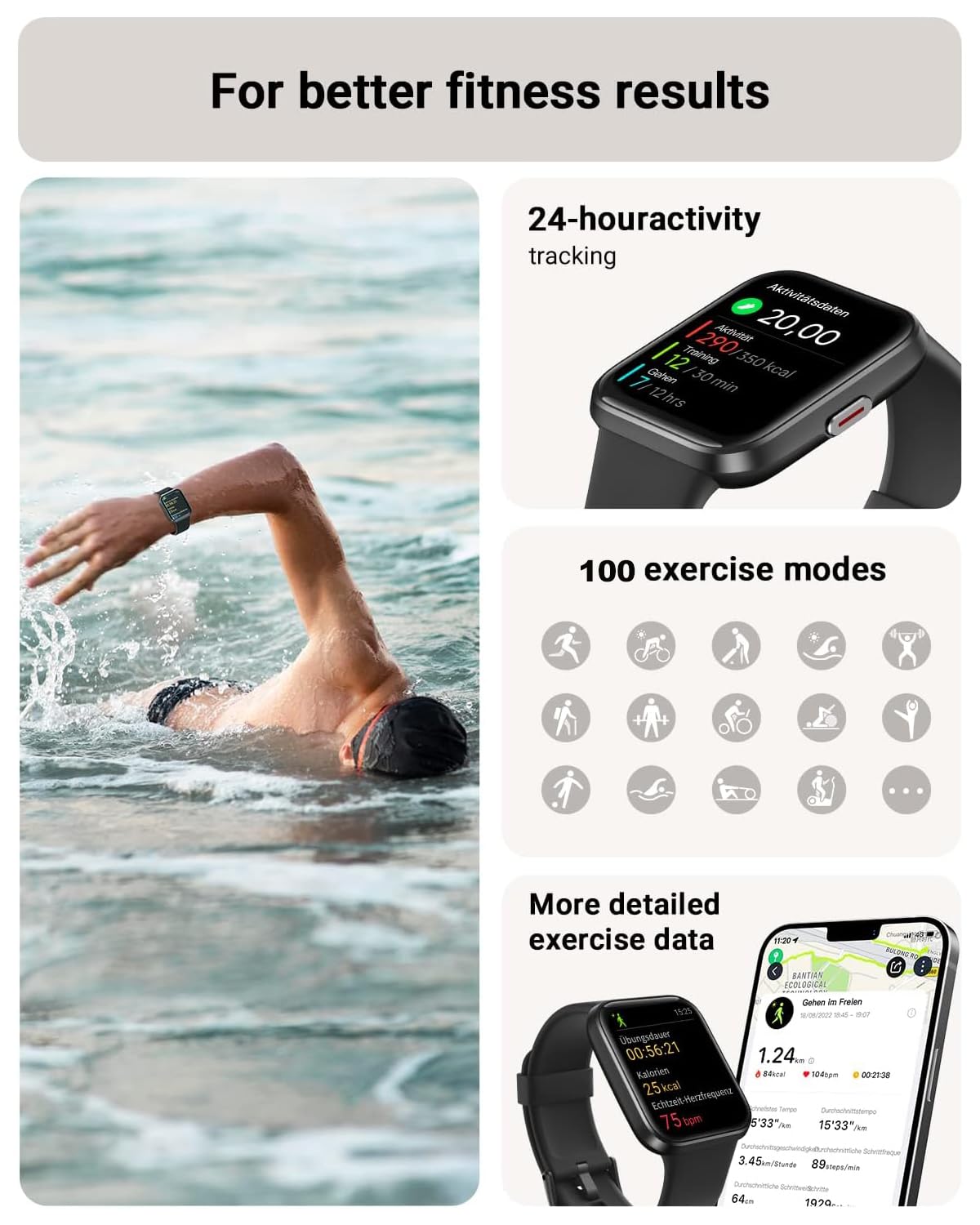 Smart Watch for Men Android & iPhone, Alexa Built-in, 1.8