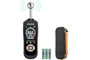 Proster Moisture Meter Spherical Inductive Moisture Detector with Color LCD Alarm Function Hold Function Damp Tester for Wall