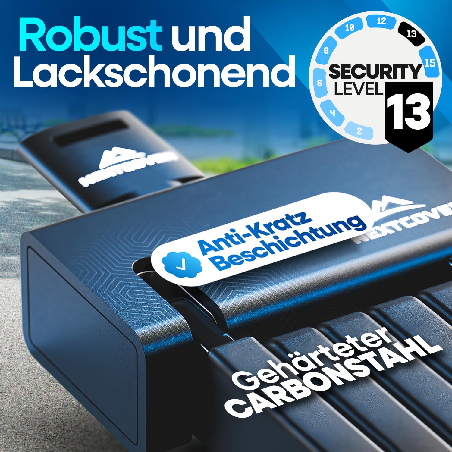 NEXTCOVER® Faltschloss Fahrrad FoldOne 100cm - Das Original - mit SteelSecure-Technologie und 3 Schlüsseln I Robustes Fahrradschloss Faltschloss, Fahrradschloss hohe Sicherheit mit Halterung 3