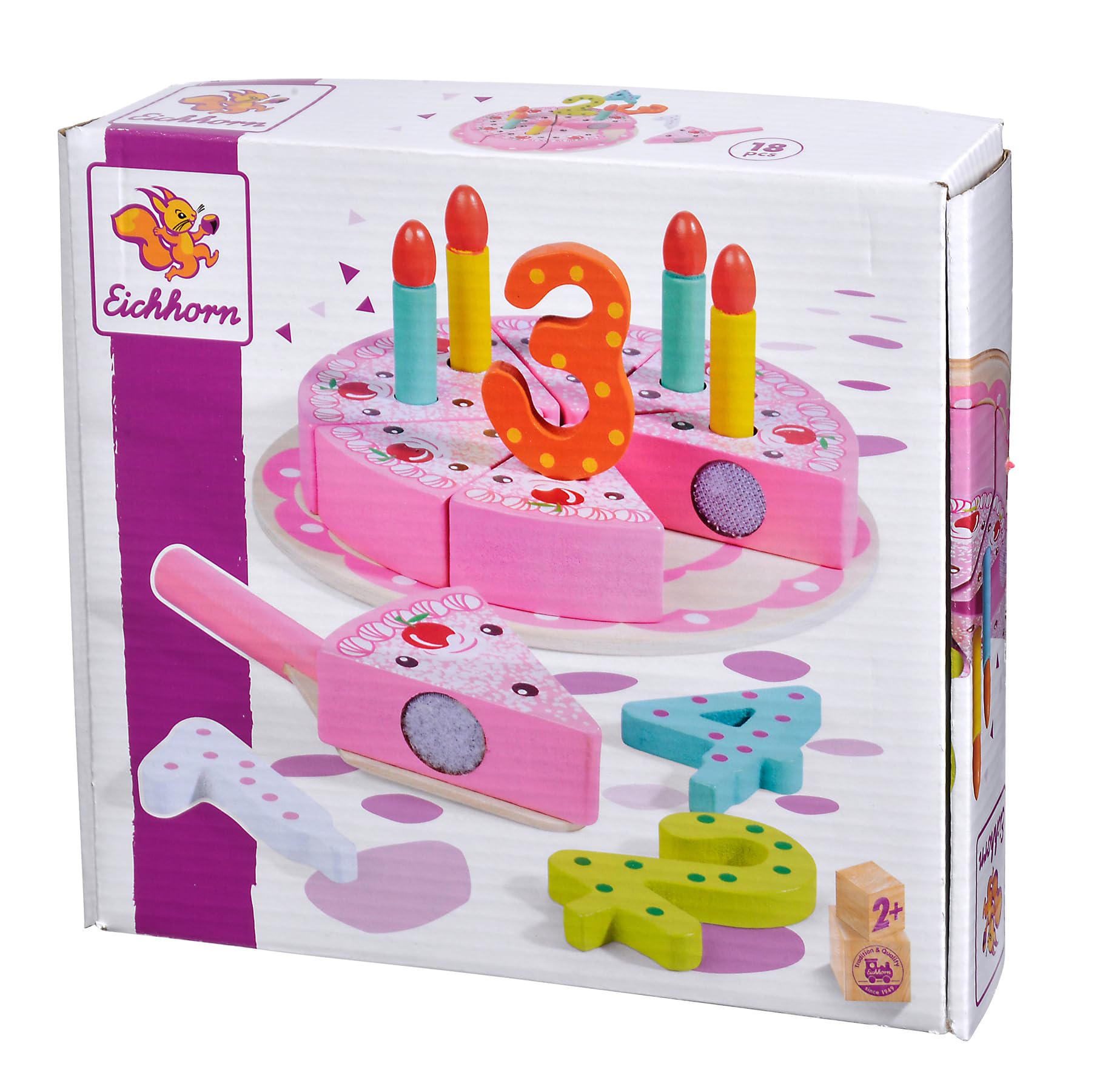 Eichhorn Wooden Toy Cake Set (18-Piece, Multi-Colour)