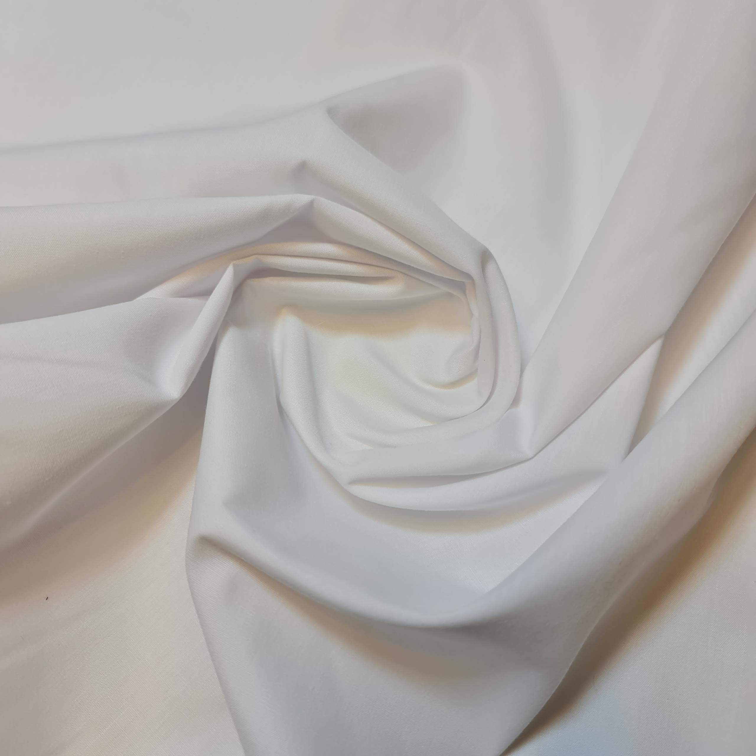 TEXTILE STATION Plain/Solid Dyed Polyester Polycotton Dress Craft Fabric Material 44" - 112 cm Wide Sold As 1 Meter Pre - Cut Lengths (Available in 42 Colours)(White, 5 Meter)