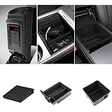 Basenor 3PCS 2023 2022 2021 Tesla Model Y Model 3 Center Console Organizer with Sunglass Holder Armrest Hidden Storage Box fo