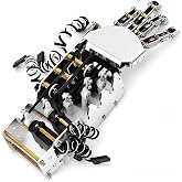 5-Finger Bionic Robot Hand DIY Kit with Analog Servos &amp; 180&deg; Motion | 1:1 scale, 5 independent 180&deg; fingers, 10kg.cm torque, Acrylic/Aluminum frame, Arduino/RPi compatible.