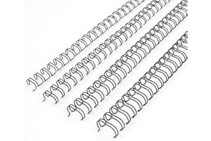 Rayson Double Loop Binding Wires, Mixed Sizes (1/4", 5/16", 3/8", 7/16"), 3:1 Pitch 32-Loop Black, Pack of 96