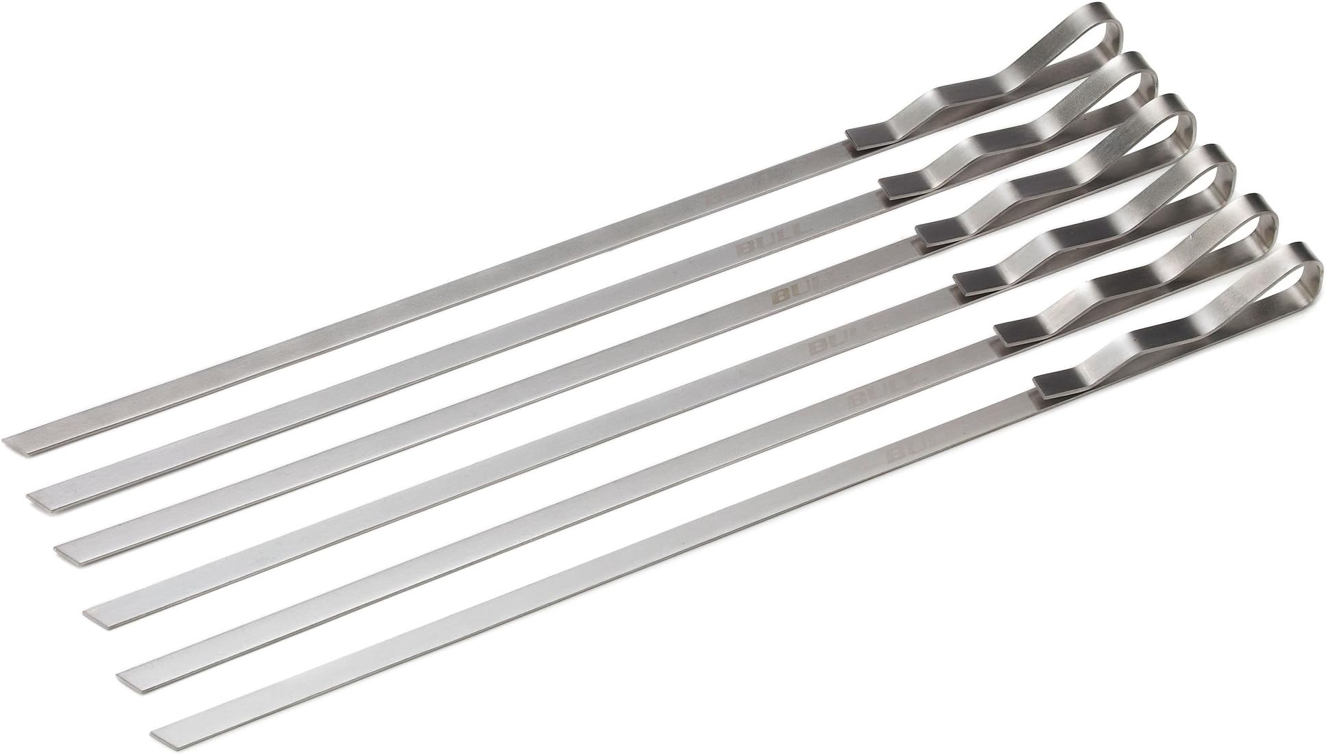Bull 24123 Signature Stainless Steel Skewers, 3/8-Inch Wide, Set of 6