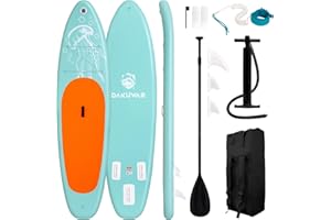 DAKUWAR Paddle Board 10'6''/10' Inflatable Stand Up Paddle Boards with SUP Accessories Ultra-Light Paddleboard Non-Slip Comfort Deck for Adults & Youth of All Skill Levels
