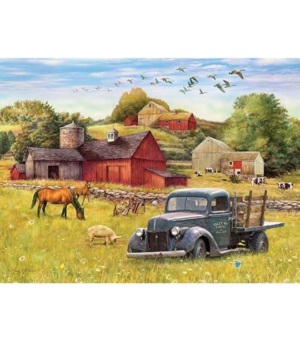 Cobble Hill Puzzle 'Die Hühner Sind Gut' – 275 Teile, Leinenfinish, Mit Poster, Hergestellt In USA