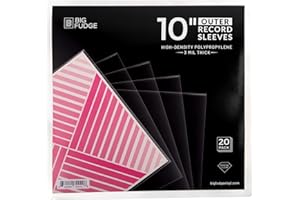 Big Fudge 20 Pack Vinyl Record Outer Sleeves 10" LP | Durable & Wrinkle-Free | Crystal Clear & Made from High-Density Polypropylene | 3 mm Thick | Fits Most Gatefolds and Double LPs