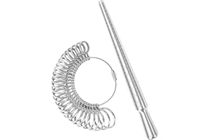 TUNQISM 2pcs Ring Size Measuring Tool Set Metal Ring Gauges for Ring Measuring, Integrated Tapered Solid Ring Mandrel Measuring Tool for Ring Repair and Sizing, Jewelry Size Measurement