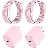 Charger for iPhone 17/16/15, 2Pack 20W USB-C Wall Charger Block with 10Ft C to C Charging Cord Compatible with iPhone 17/17 P