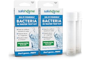 Safe Home® DIY Bacteria in Water Test Kit – Results as Fast as 6 Hours – Detects 50 Different Species of Coliform Bacteria – EPA Lab Certified – Made in the USA – (2 Pack)