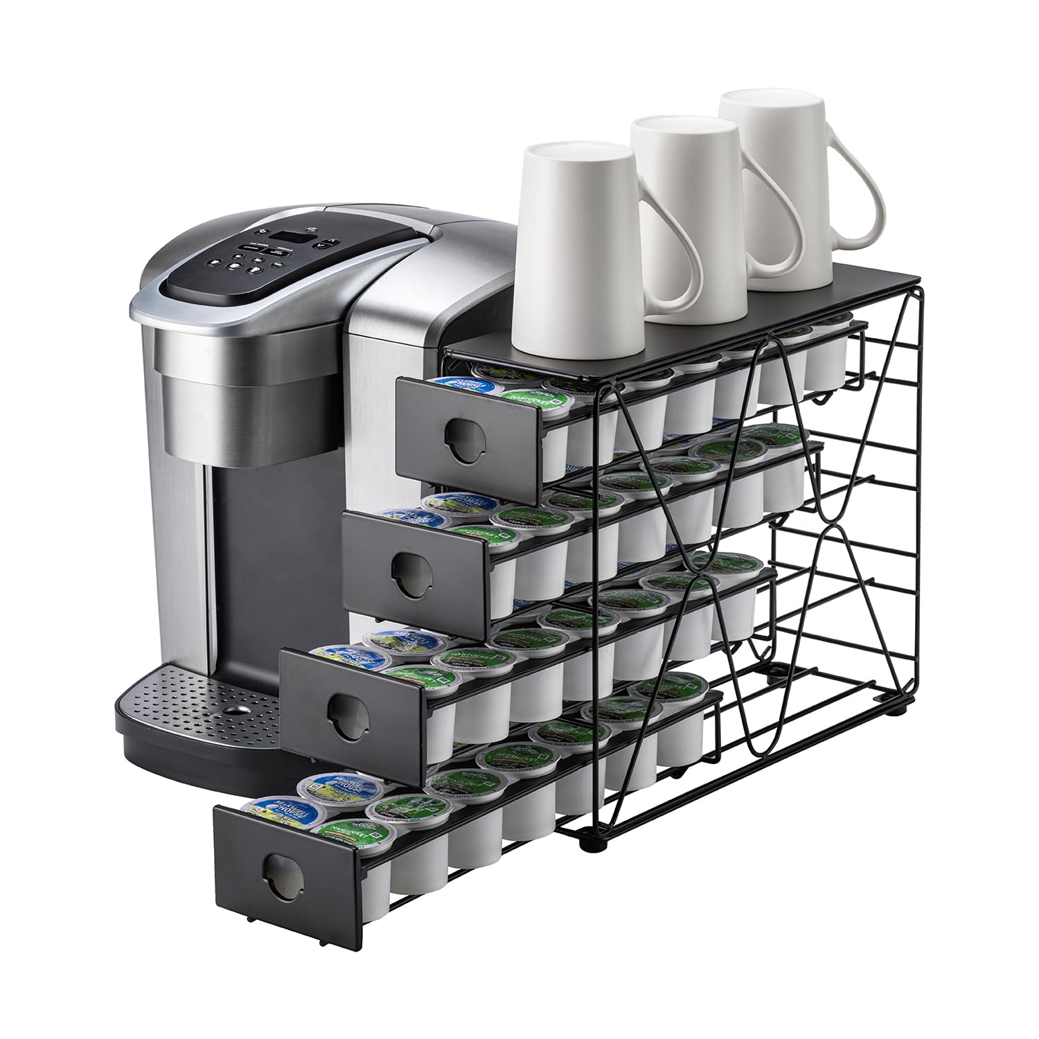 Photo 1 of FlagShip K Cup Holder for Keurig Pod K Cup Storage 4 Tier K Cup Drawer Organizer for Counter (56 Pods Capacity)