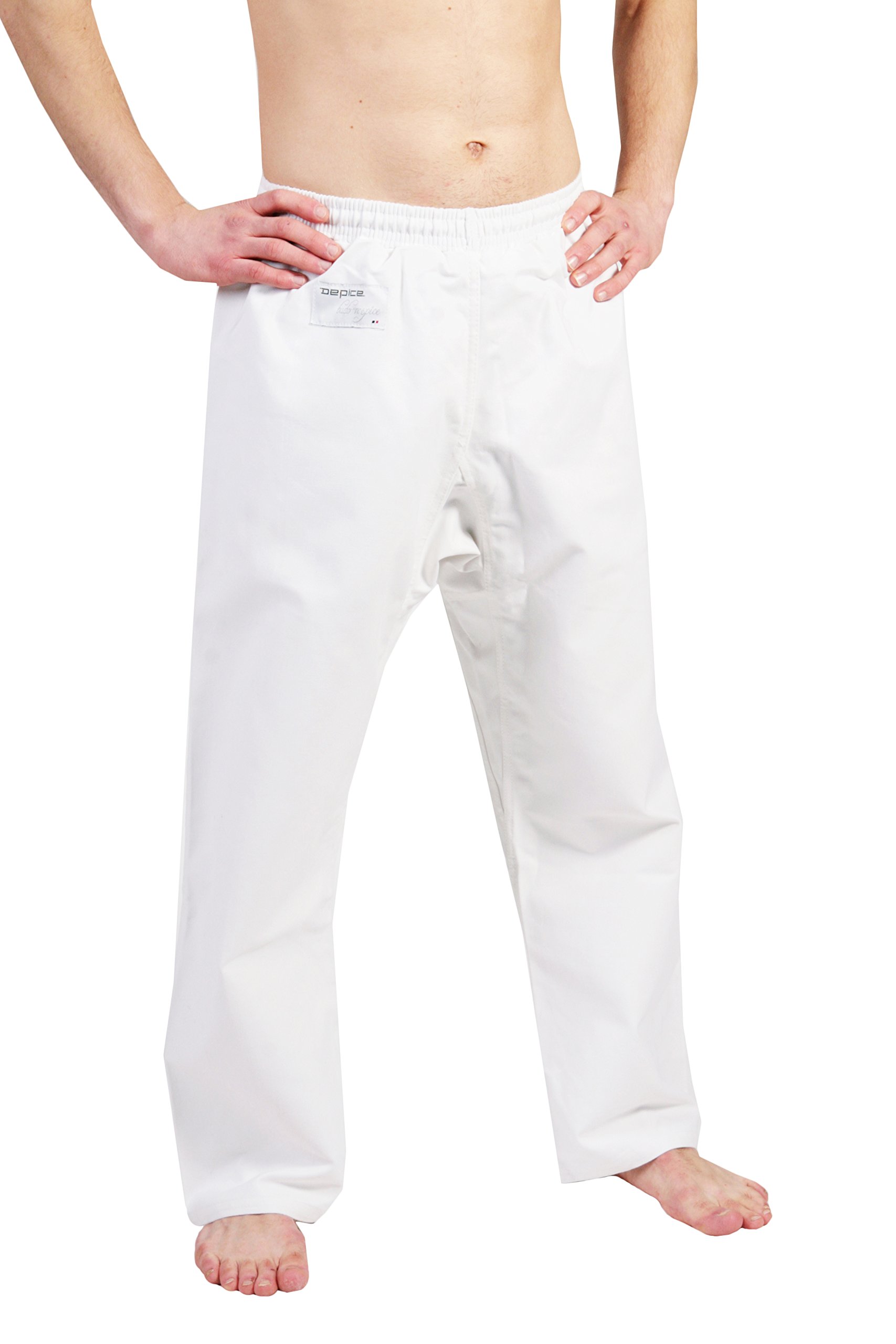 DEPICE Unisex - Adult Karate Trousers Tracksuit, White, 150 cm