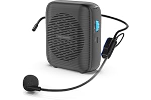 TPKKNGE (Black) Portable Rechargeable Voice Amplifier for Teachers, Coaches, Tour Guides, presentations, and Meetings with a Large Number of attendees