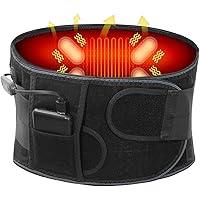 6xigouma Cordless Heating Pad Back Massager Brace, Rechargeable Heated Back Brace and Massage Belt for Lower Back Pain Relief