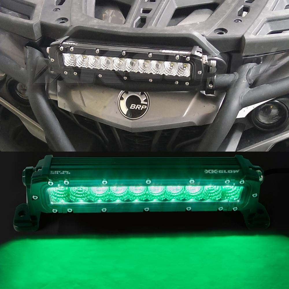 Green 10 inch Hunting & Fishing LED Light Bar Spot Flood Combo 3, 000