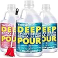 Teexpert Deep Pour Epoxy Resin, 3 Gallon Epoxy Resin Kit for 2-4" Pour Depths, Crystal Clear & High Gloss, Bubble-Free Casting Resin for River Tables, Flower Preservation and Mold Crafts - 2:1 Mix