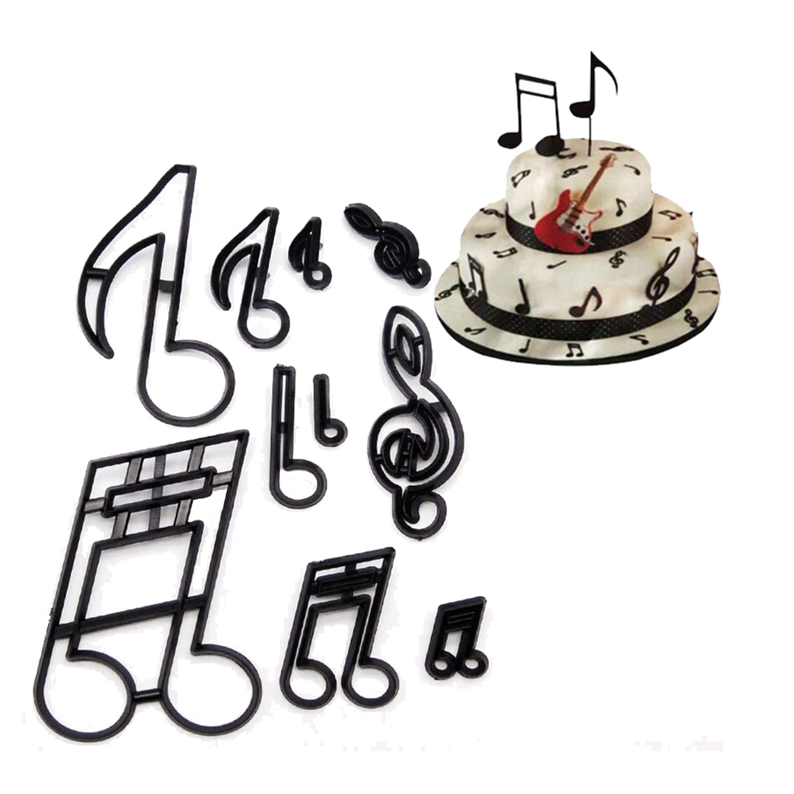 Xfaiz 10 Pcs Music Fondant Fondant Cutters for Wedding Family Park Anniversary Bride Engagement Sugar Cake Decoration Cutting Tools