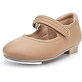 Stelle Tap Shoes for Girls Toddler PU Leather Non-Slip Dance Shoes for Toddler/Little Kid/Big Kid