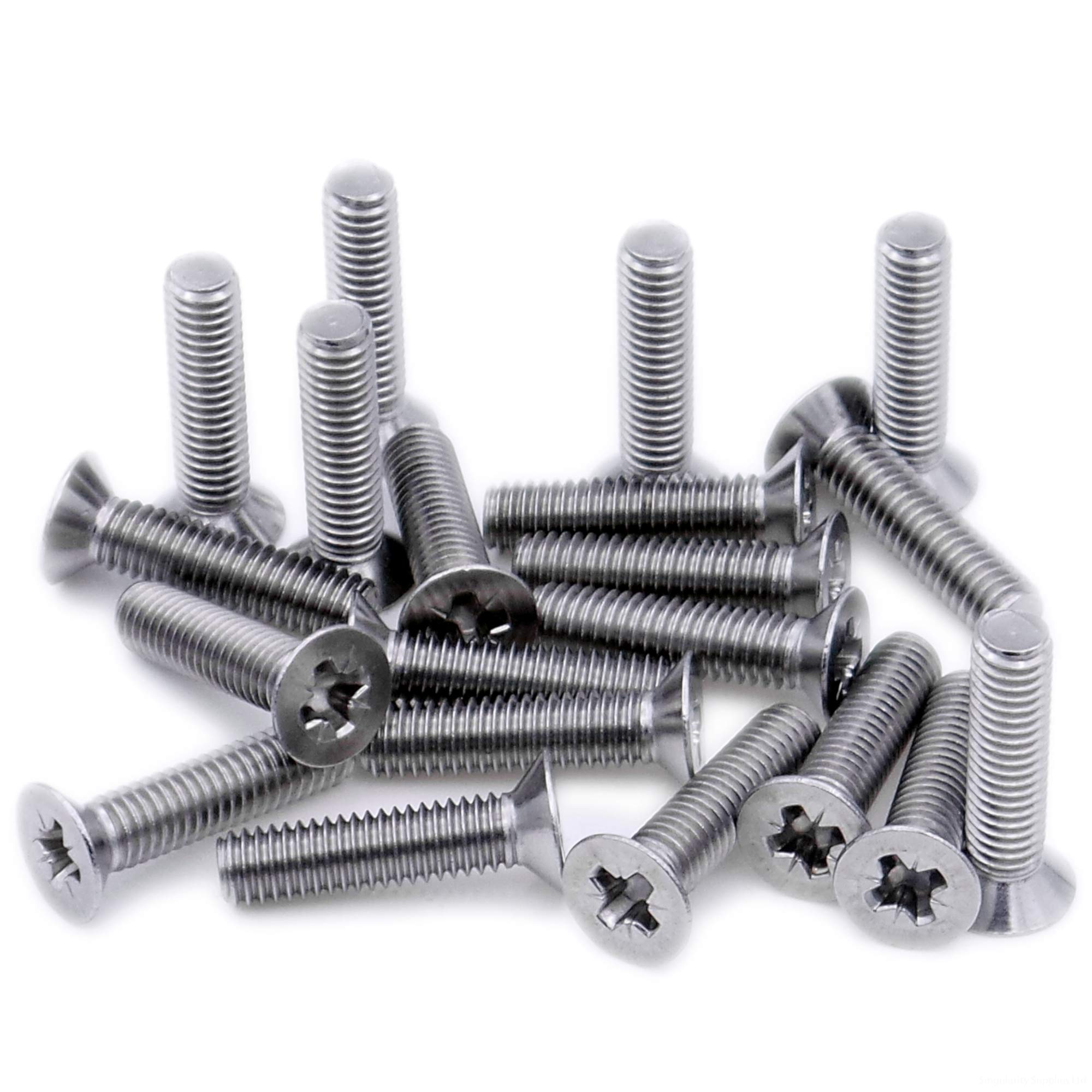 M6 (6mm x 60mm) Pozi Countersunk Machine Screw (Bolt) - Stainless Steel (A2) (Pack of 10)