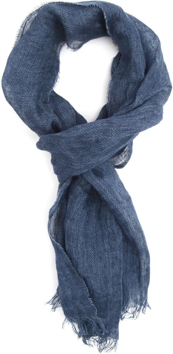 HARTFORD Winter Scarves Men Navy Blue Linen Scarf for men TU