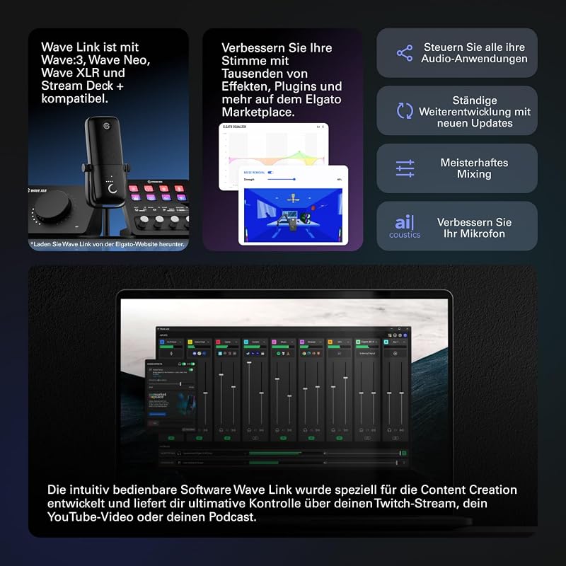 Wave:3 USB-Kondensatormikrofon für Streaming