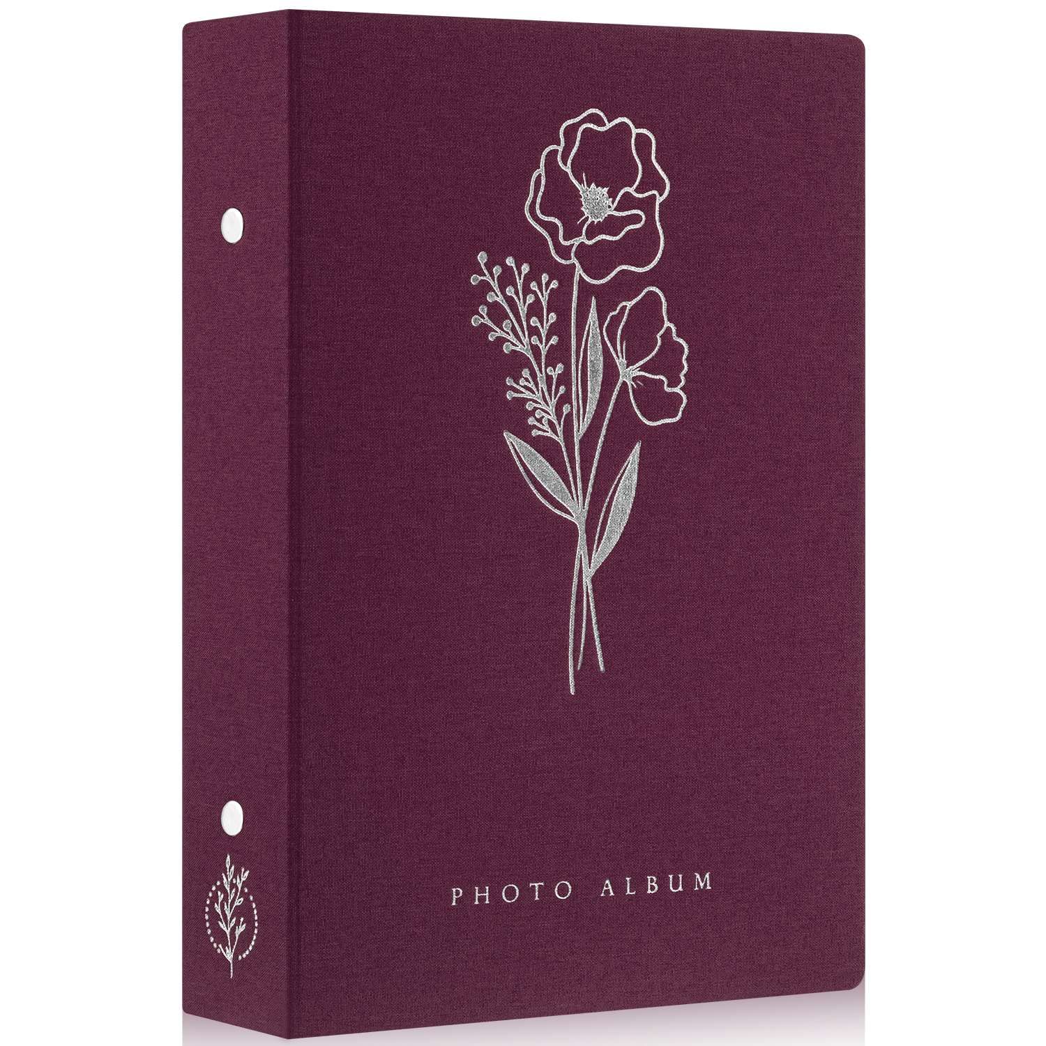 Lanpn Photo Album 6x4 Slip in, Linen 300 Pockets Photo Albums Holds Landscape Only 10x15cm Picture Purple