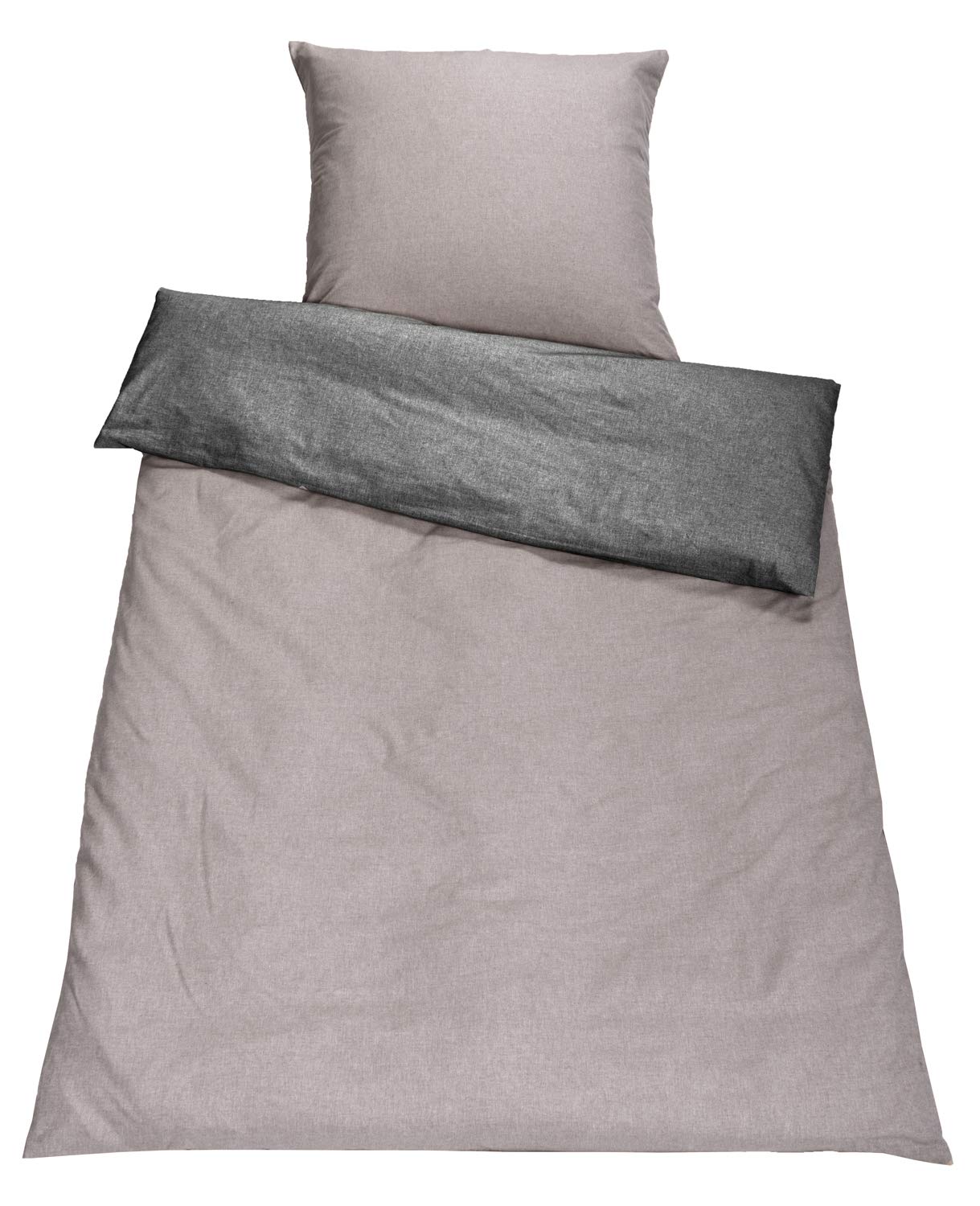 SETEX Bed Linen, Graphite Grey/Pebble Grey, 200 x 135 cm
