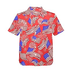 HUGLAZY American Flag Shirt Mens Hawaiian Shirts