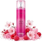 Forever 21 Pink Aura Body Mist, 8 fl oz | Lightweight &amp; Flirty Everyday Scent | Sweet Body Mist with Cherry Blossom Top Notes, Raspberry and Pink Sugar