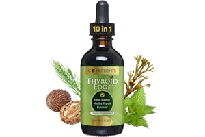 Go Nutrients Thyroid Edge – Thyroid Support for Women & Men - Natural Herbal Blend Supplement Rich in Iodine for Energy & Enhanced Wellness - High Absorbing Liquid Drops, 2oz Bottle