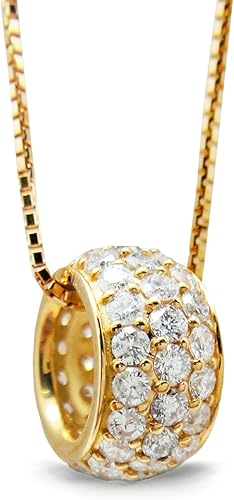 Amazon ミワホウセキ Miwahouseki 美しい 輝き ダイヤモンド 1カラット サークル パヴェ ネックレス ペンダント 30pd63 ネックレス 通販