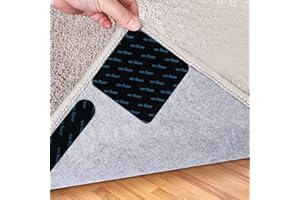 STEZHOU 8 Pcs Rug Gripper for Hardwood Floors, Non Slip Washable Gripper for Rug, for Area Rugs, Grip Rug Corners to Prevent Sliding Vacuum Tech, Materials to Anti Curling Rug Pads