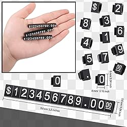 Qunclay 50 Sets Price Display Cube Number Letter