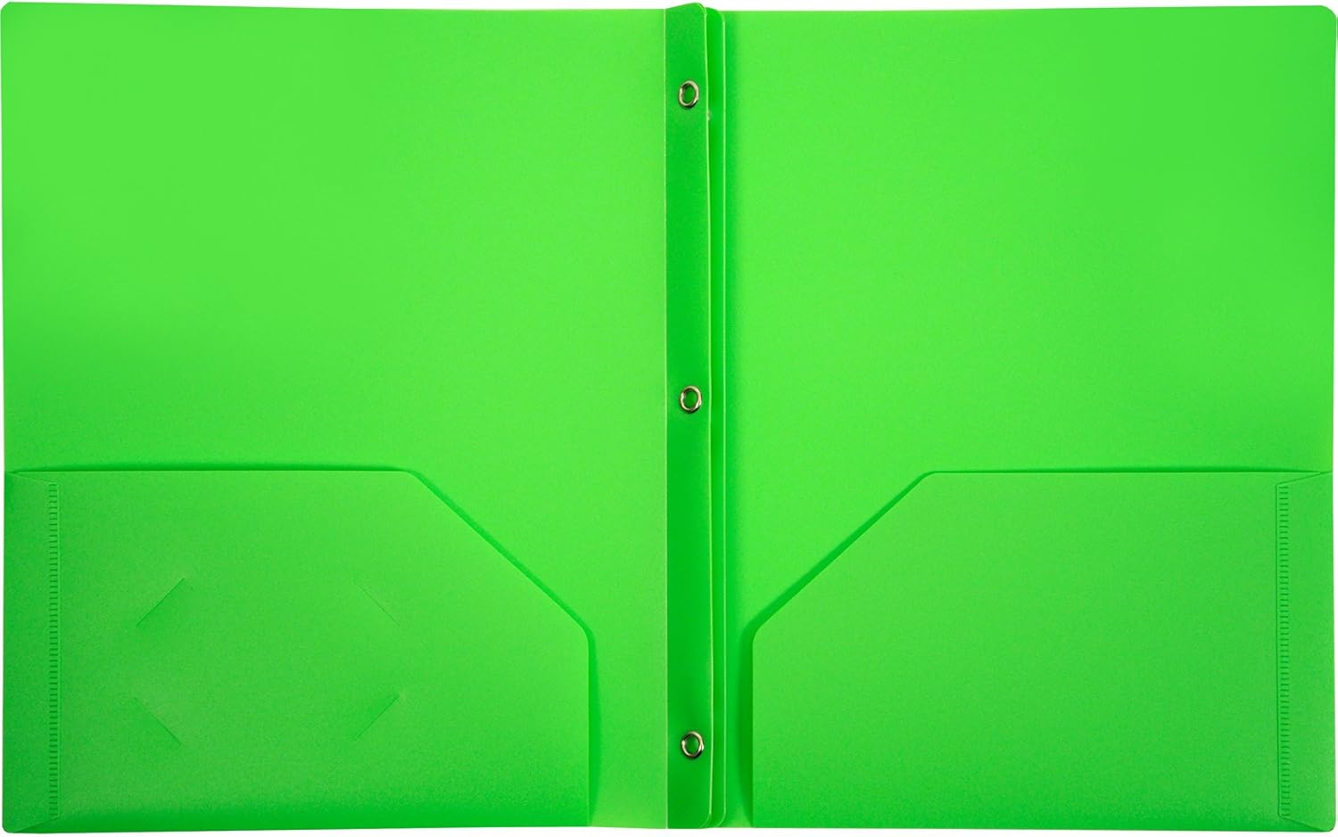 Lion 2-Pocket Plastic Folder with Fasteners, Clear, Pack of 4 (92310-CR-4P) : Colored File Folders : Office Products