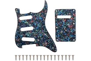 SAPHUE Multicolor 3 Ply 11 Holes SSS Guitar Pickguard Anti-Scratch Plate For ST FD Electric Guitar(Abalone Pearl)