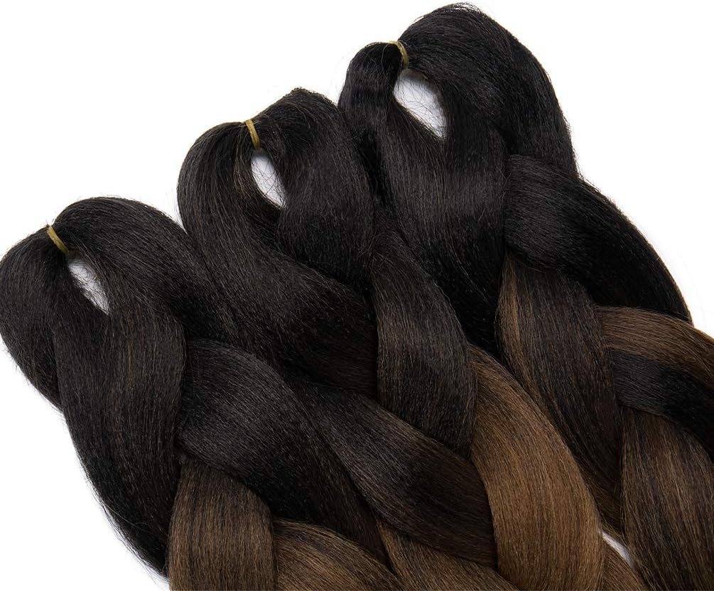 Ombre Jumbo Braiding Hair 24 Inch 5Pcs Synthetic Colorful Box Jumbo Braids for Crochet Twist Hair Extension Black to Auburn to Blonde - Image 5