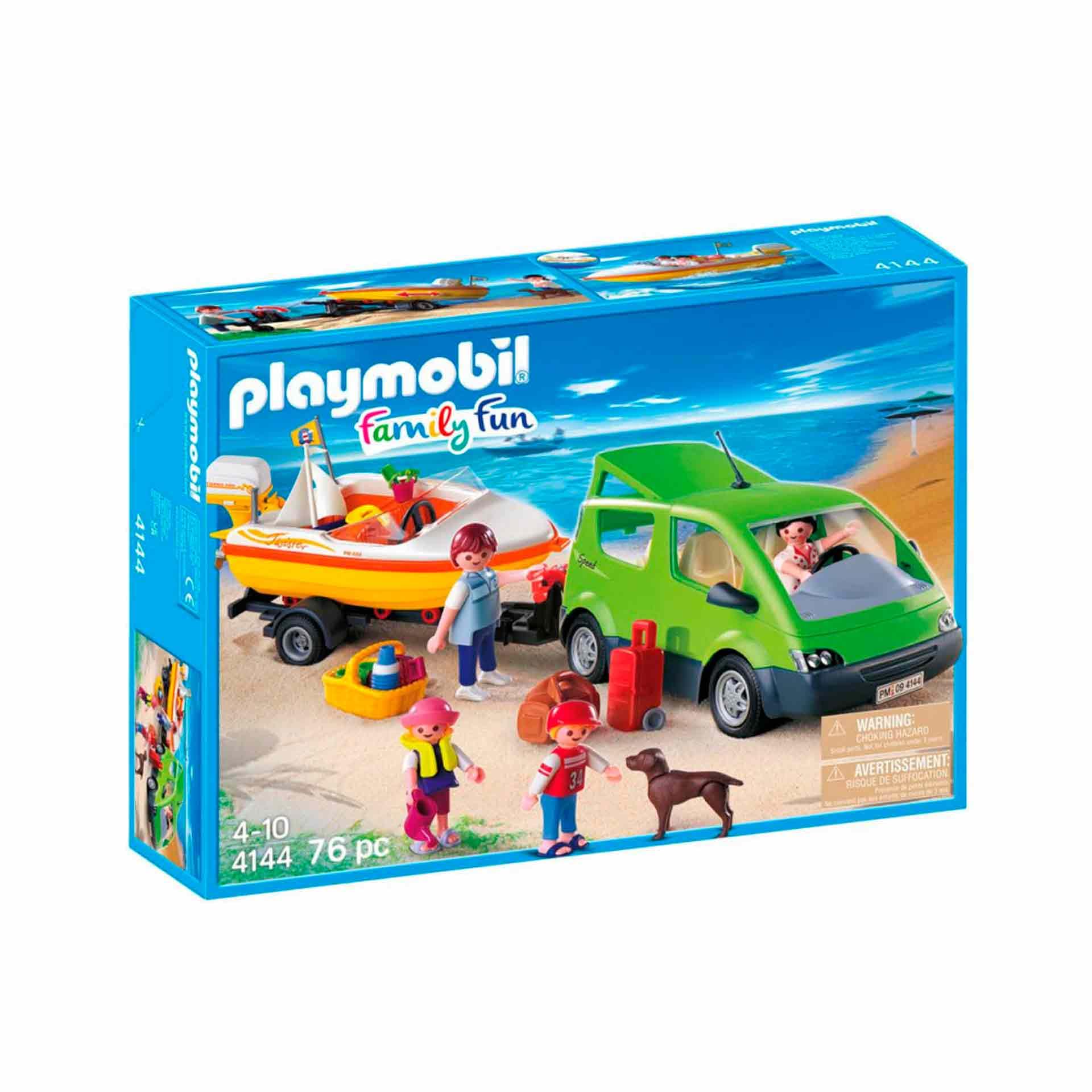 Playmobil- 4144 Family Van with Boat and Trailer
