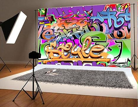 10x6 5 Ft Seamless Background Hip Hop Graffiti Art Amazon Co Uk Camera Photo