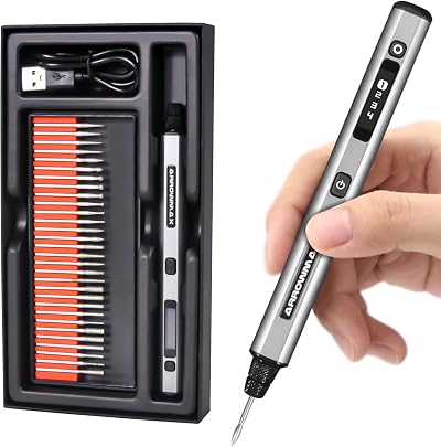 ARROWMAX Mini Engraving Pen Cordless Wireless 4 Speeds 30 Bits USB-C
