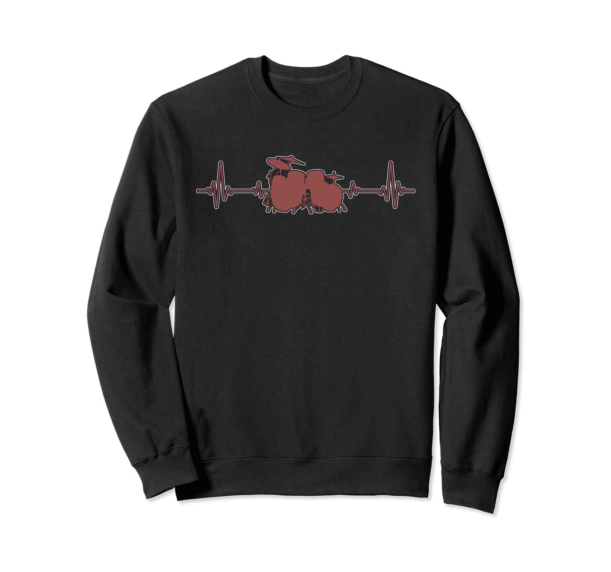 Drum Set Music Musician Percussion Drummer Heartbeat Drums Sweatshirt
