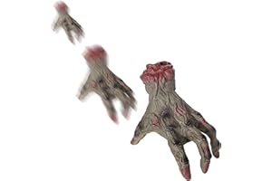 ELAMAS Halloween Animatronics Crawling Zombie Hand Decorations - Sound Activated with Creepy Sound, Scary Motion Haunted House Holiday Severed Hand Decor Horror Prop for Indoor/Outdoor, Yard Lawn