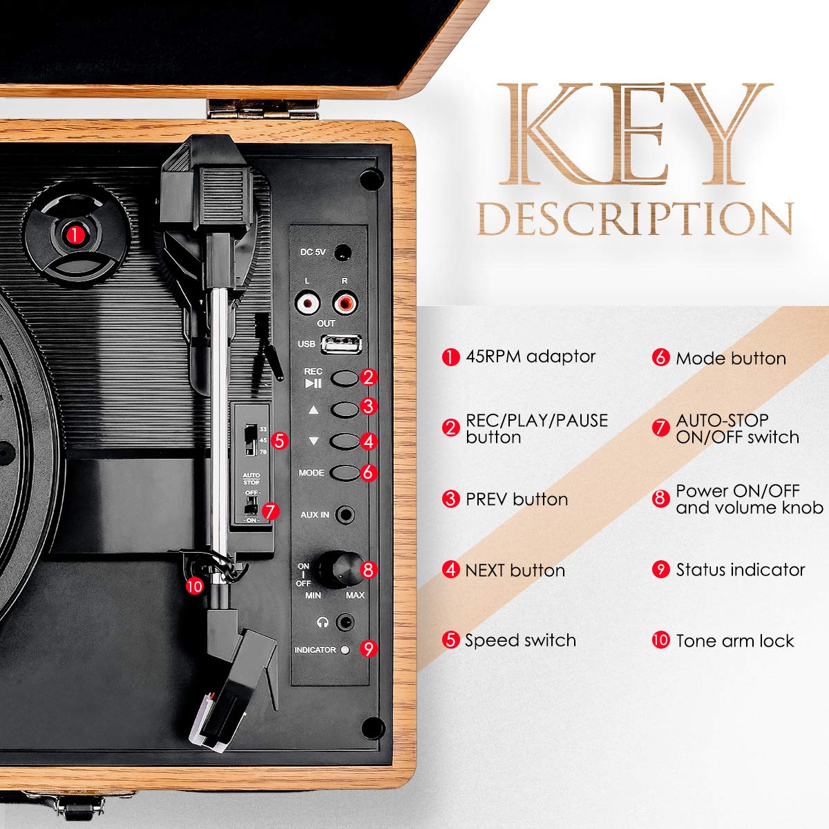 popsky record player bluetooth