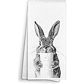 Sviojuce Funny Bunny Rabbit with Toilet Paper Bathroom Towels Decorative 16x24, Bunny Dish Towel Cloths Dishcloths Tea Towel Gifts for Rabbit Lovers, Easter Bunny Bathroom Kitchen Hand Towel Decor