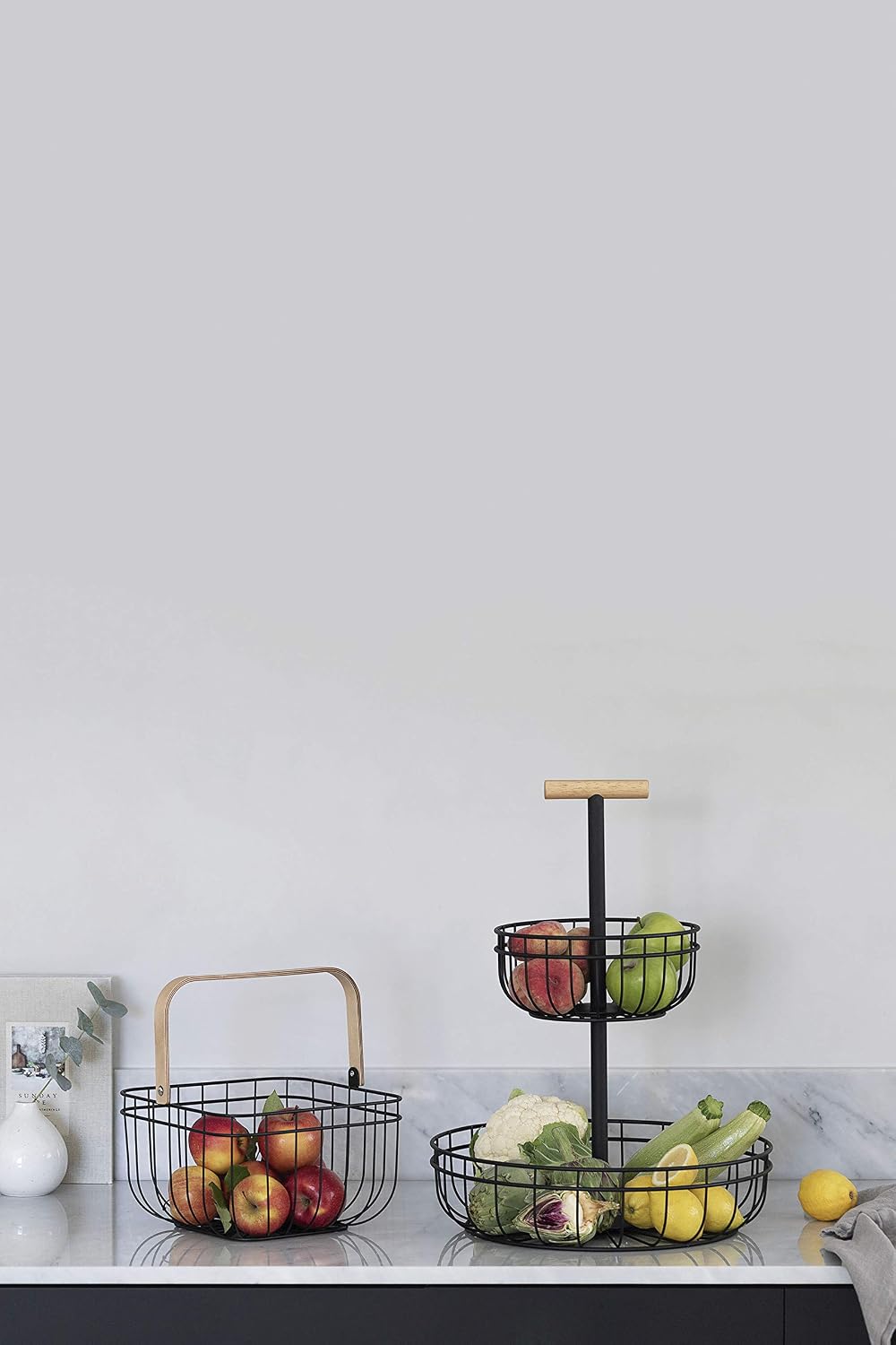 Lacor 61140 61140 Dual Rod Fruit Bowl, Iron, Steel, Mattschwarz - Image 3