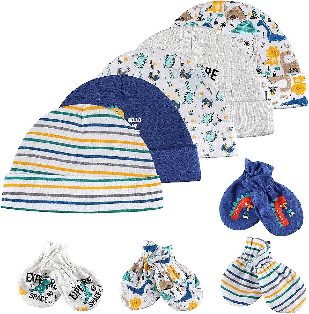 newborn caps and mittens