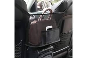Anzaxni Purse Holder for Car - Car Handbag Holder Between Seats - Net Pocket Organizer for Handbag Storage Between Seats - Dog Car Barrier - Car Accessories for Women and Men (Black)