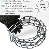 RSE Heavy Duty Galvanised Metal Chain 5mm x 1m for Lock Gate Fence view 2