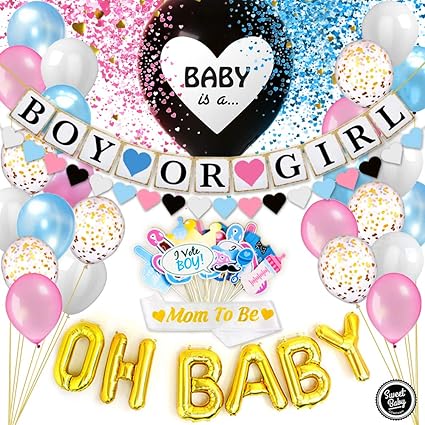 Amazon Com Sweet Baby Co Baby Gender Reveal Party Supplies For Boy