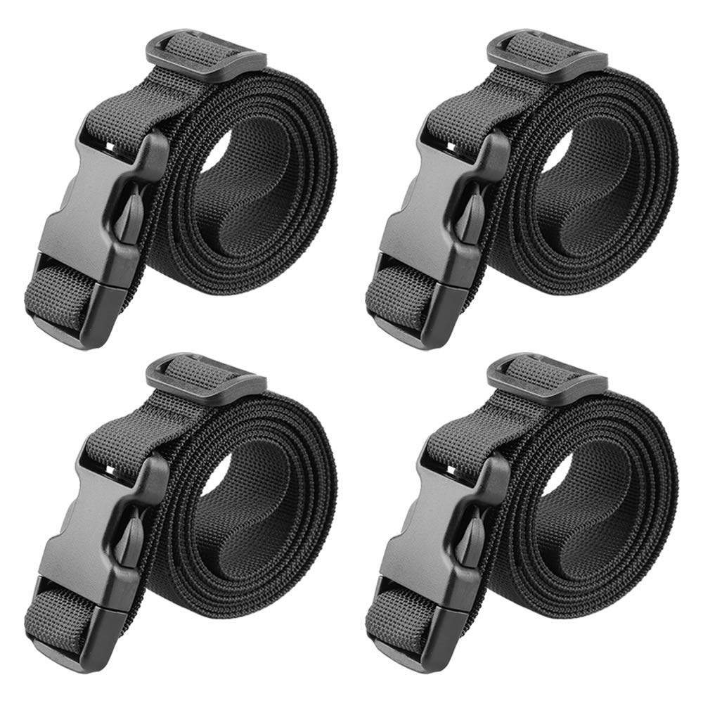 MAGARROW 24" 40" 60" 100" Strap Buckle Packing Straps Adjustable 1-Inch Belt, Black (4-Pack), 1" Wide - 60" Long